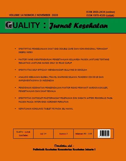 					View Vol. 14 No. 2 (2020): Quality : Jurnal Kesehatan
				